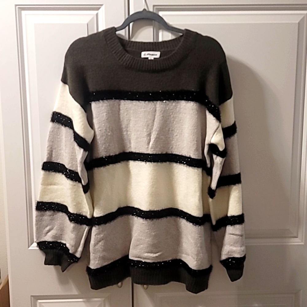 NWOT Macaron Soft Knit Striped Sweater Size Medium